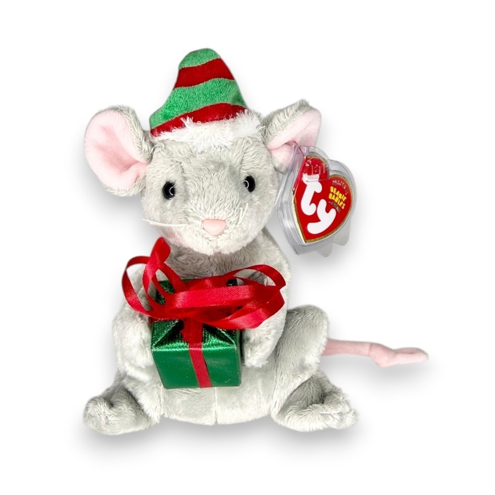 Tiny Tim the Mouse | Little Christmas Helper | Mint Heart Tag TY Beanie Baby